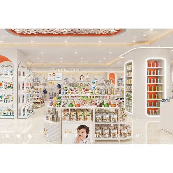 BBC028 Fashionable And Minimalist Style Baby Store Display Rack Eco-Friendly Shop Showcase Fashion Shop for Baby