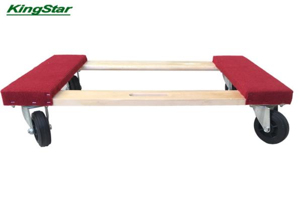 Office Furniture Carpet End Dolly With Hardwood Batten And 100Mm Pvc Wheels