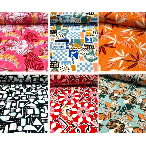 China Wholesale Floral Printed Fabric 100% Viscose Rayon Material Tela For Female Nightwear