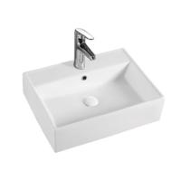 Au-dessus du comptoir bassin en céramique blanche antidérapant pour balcon de salle de bain