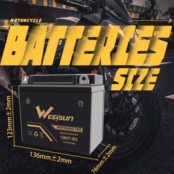 Sealed GEL 12N7-4B Motorcycle Battery 12V 7AH Maintenance Free