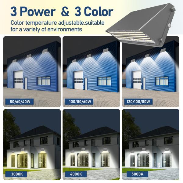 Конкурентоспособная цена регулируемая водонепроницаемая IP65 80W 60W 40W Full Cut Off Street Outdoor Wallpack Lamp Led Wall Pack Light Led