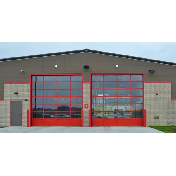 Интеллектуальная высокоскоростная сервопромышленная автоматическая прозрачная алюминиевая секционная дверь стекло двустороннее регулируемое высота 550 мм