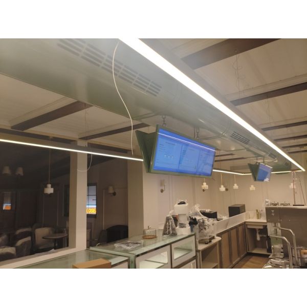 49.5 inch Dual Screen Ceiling-mounted Digital Signage Menu Display for Restaurant