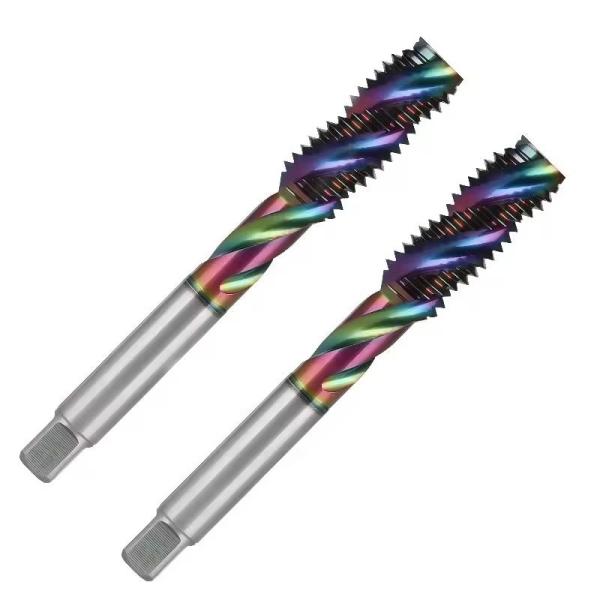 Spiral Fluted Tap & Die Unc Unf Uns 10-32 1/4 3/8 2-56 4-40 8-32 10-24 7/16 1/2 3/4 Tc50-Coating Thread Taps for Aluminum