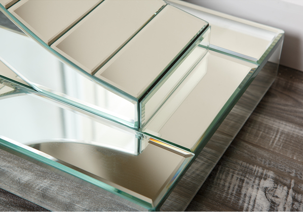 Accent Crystal Mirrored Console Table Hotel Entryway Furniture