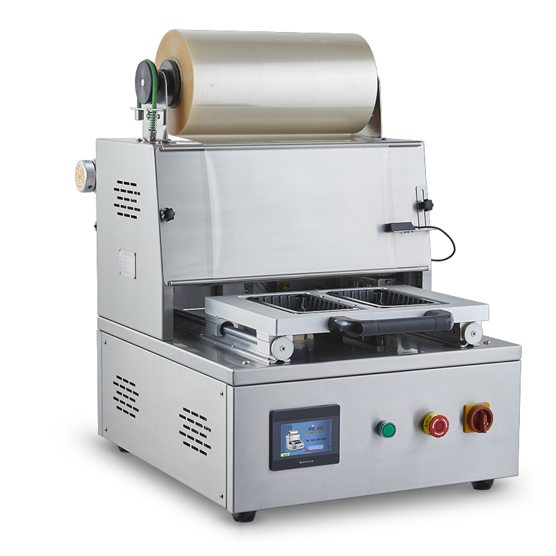 Desktop Modified Atmosphere Control Precise Gas Injection Tray Sealing Machine DQ400T-E with Food Grade 304 Stainless Steel and 6061 Anodized Aluminum Mold