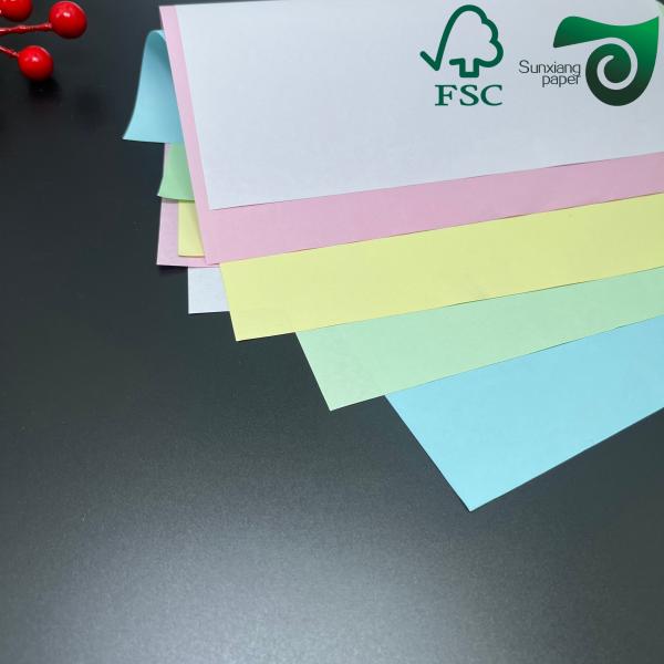 FSC 50gsm 55gsm NCR Carbonless Printing Paper CB CFB CF  65cm  92cm Blue Image For Invoices