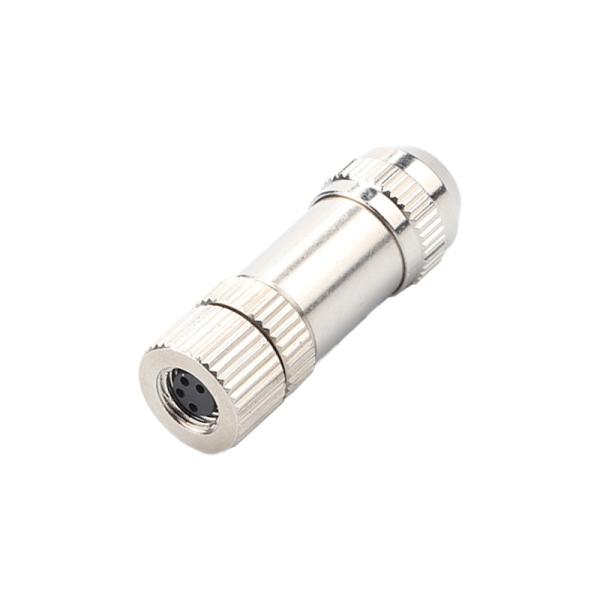 Conector circular à prova d'água M8 Conector feminino blindado de metal montado, à prova d'água IP67