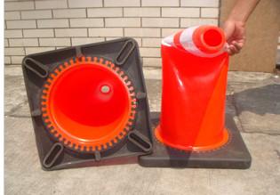 Flexible 1.65kg Orange Traffic Cones High Brightness Reflective Tape 36 Traffic Cones