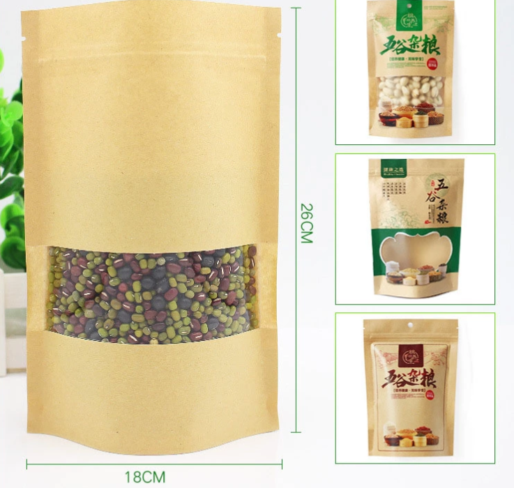 Confectionery CMYK Pantone Stand Up Kraft Paper Ziplock Bag