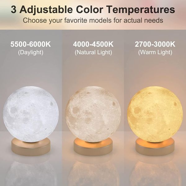 Remote Control Moon Shaped Lamp 16W LED Moon Lamp with 10000 Lux Light Therapy