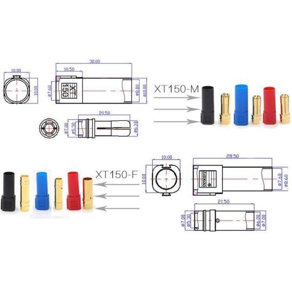 Female Male Banana XT150 Battery Connectors 6mm Gold Bullet Durable