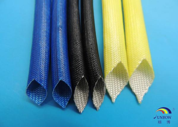 Yellow Black Red Natural Color Acrylic Resin Fiberglass Braided Sleeving / Eco-friendly Insulating Sleeves