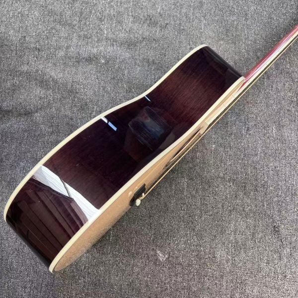AAAAA solid spruce top OM body SOLID ROSEWOOD back side acoustic guitar bone nut