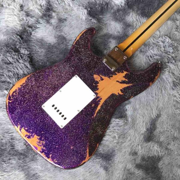 Custom Aged Strat Electric Guitar in Purple