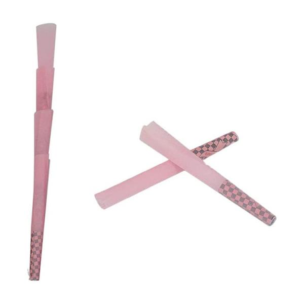 Конусы 78мм 1 1/4 размера розовые естественные нерафинированные ультратонкие предварительно свернутые с подсказками