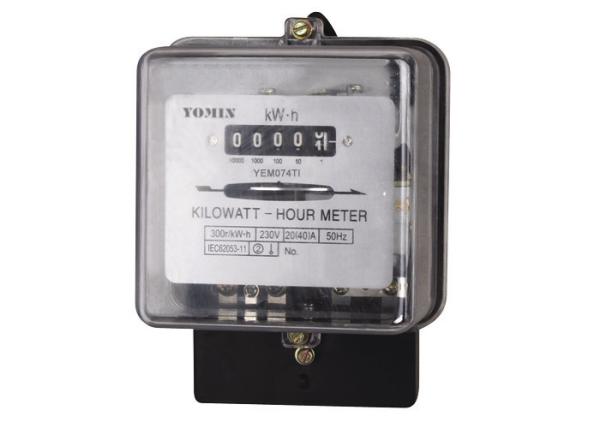 Anti - UV PC Cover 10A 20A 30A 40A Eletromechanical Type Single Phase kilowatt hour meter