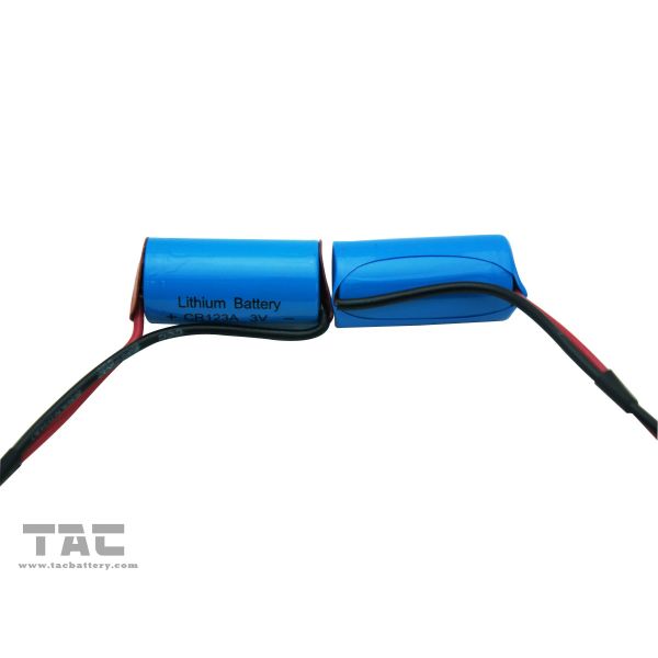 Non-rechargeable 3.0V CR123A 1300mah Li-Mn Battery With Wire