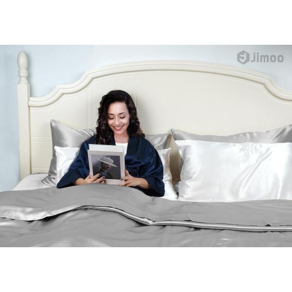 100% Polyester 22 Momme Natural Silk Pillow Cases Set of 2 with Zipper for Hair and Skin