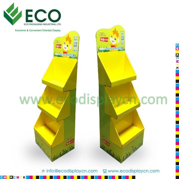 Heavy-Duty POP Folding Cardboard Floor Display Made Of Three Conter Top Display