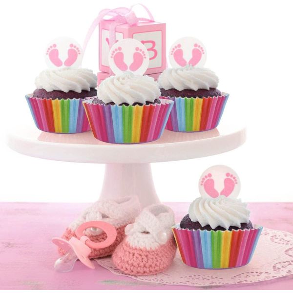 52 X 30mm Grease Paper Muffin Cups PET Coating Food Safe Round Shape