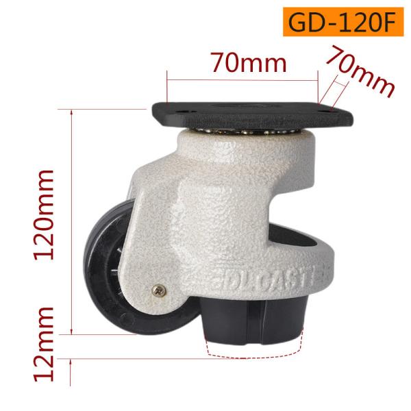 Ruedas niveladoras EDL para placas, carga de 50-1500 kg, base de acero al carbono