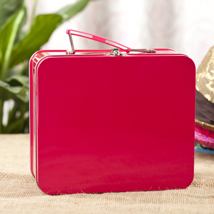 Antique Lunch Boxes With Plastic Handle , Mini Lunch Box Tins