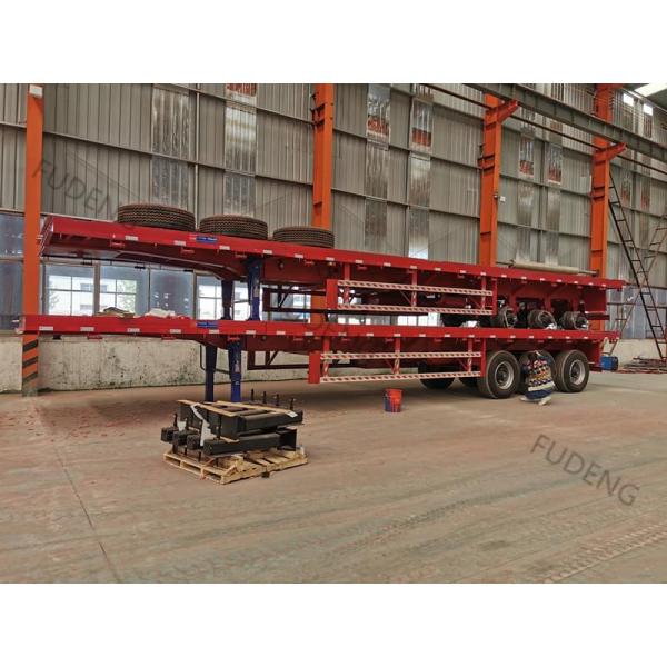 25 Meters 3 Axle Extention Flatbed Semi Trailer For Long Goods