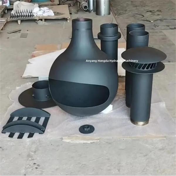 900mm Luxury Morden Black Rotating Spherical Suspended Wood Burning Fireplace
