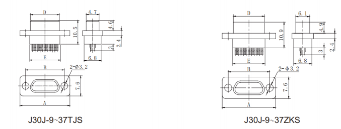 9 Pin - 144 Pin Rectangular Electrical Connectors 21 Pin Female Electrical Connector