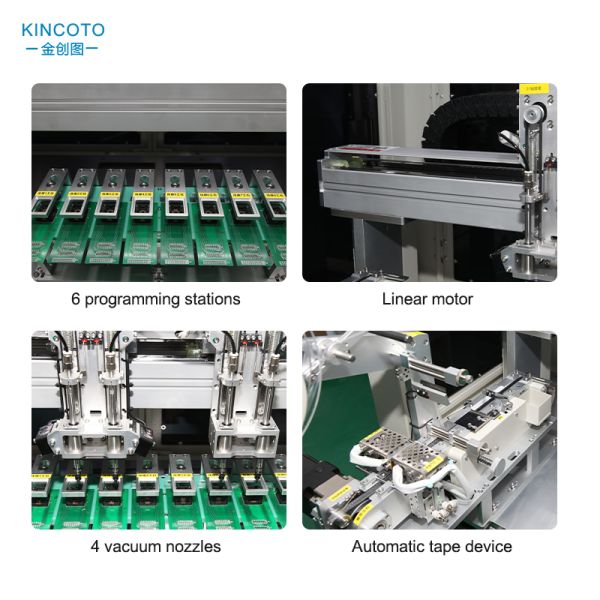 Model KA42-5000 Four-station Fully Automatic High-speed IC Programmer, Intelligent Chip Burning & Programming Equipment