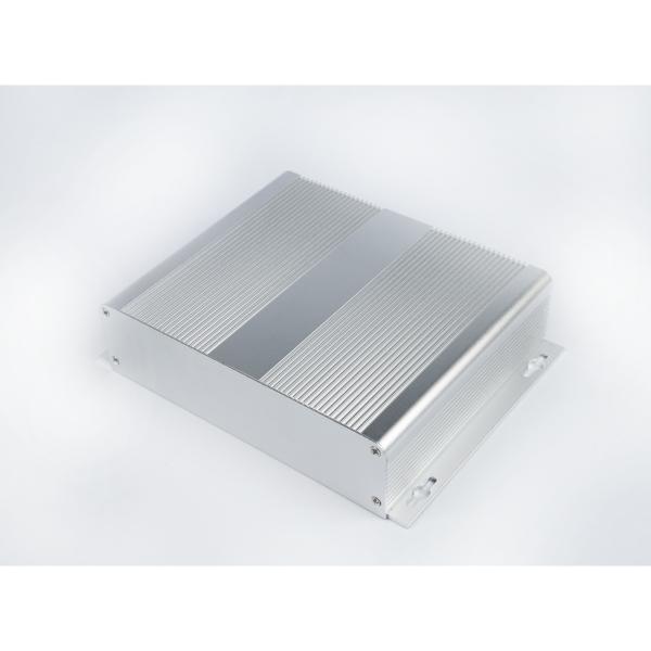 204x48x150mm Extruded Large Aluminum Enclosure With Heatsink Sides In Black Silver Color