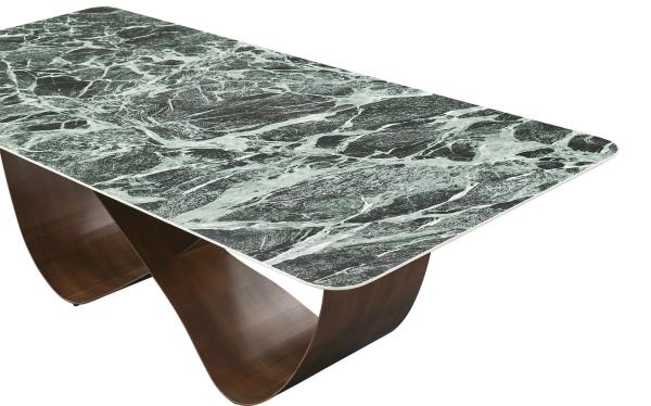 Classscal High Quality Ceramic Top Dining Room Table And Chairs Metal Base Furniture
