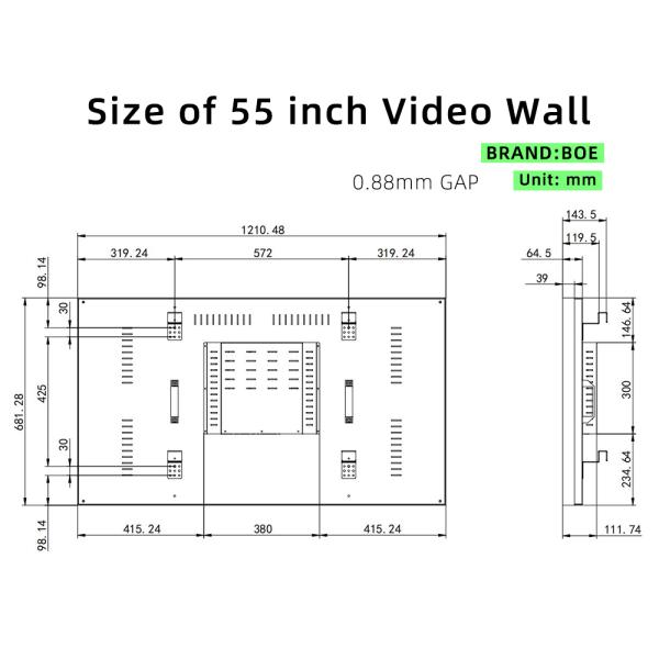 55 Inch BOE SCREEN 0.88mm Gap Advertising Led-Video-Wall-Panel Digital Video Wall DID LCD Video Wall Panel Matrix Splicing Screen