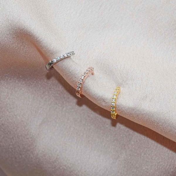 ODM 925 Sterling Silver Hoop Earrings Medium With Small 18K Gold Vermeil Plating