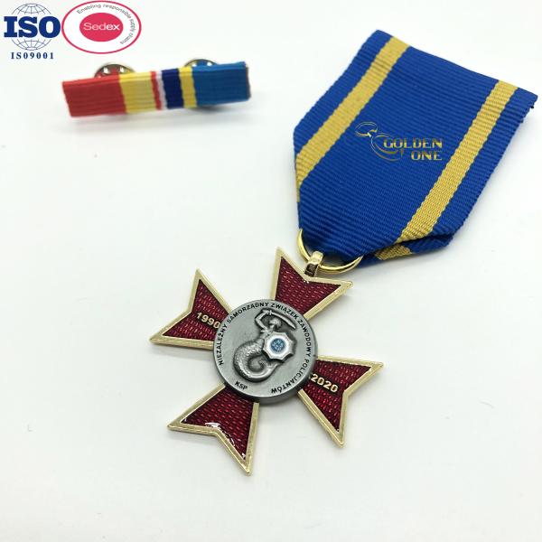 Custom Ribbon Bar Pin Gold Award Personalized Enamel Mounting Medal Bars