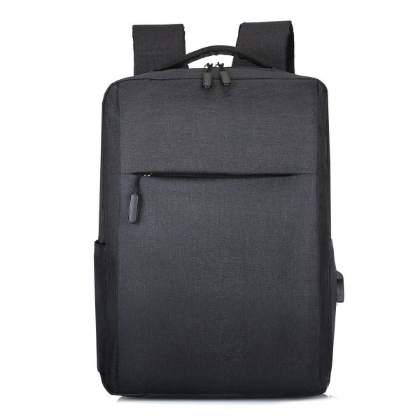 Black Custom Logo Unisex Ergonomics Anti Theft Smart Nylon Laptop Backpacks with USB