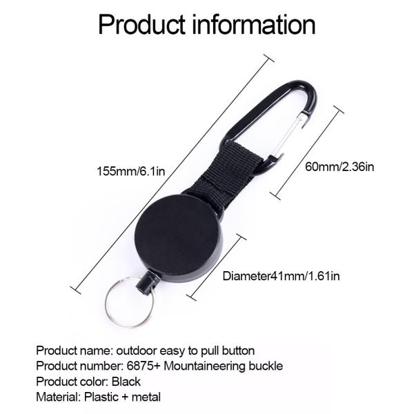 Deyi Badge Holder Reel Heavy Duty Retractable Keychain Retractable Clip Swivel