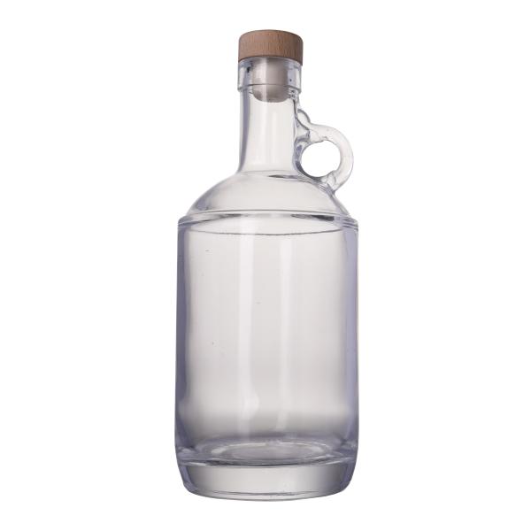 Устойчивая основа 750 мл Стеклянная бутылка с виски с ручкой и обслуживанием настройки