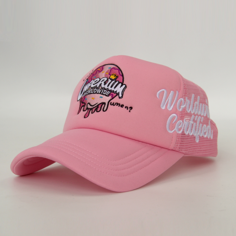 Base Ball Foam Blank Trucker Hats 5 Panel Embroidery Polyester Rope Puff Printing