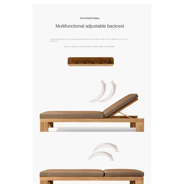 Outdoor Garden Sun Lounger Teak Wood Modern Style Hotel Pool Lounge Chair And Bed