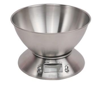 5KG Capacity Round Stainless Steel Electronic Weight Scale for Household Bowl Kitchen and Food Balance Power Household