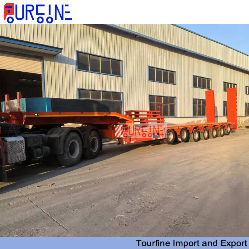 70 Ton 7 Axle Low Bed Semi Trailer Heavy Duty for Mining Construction