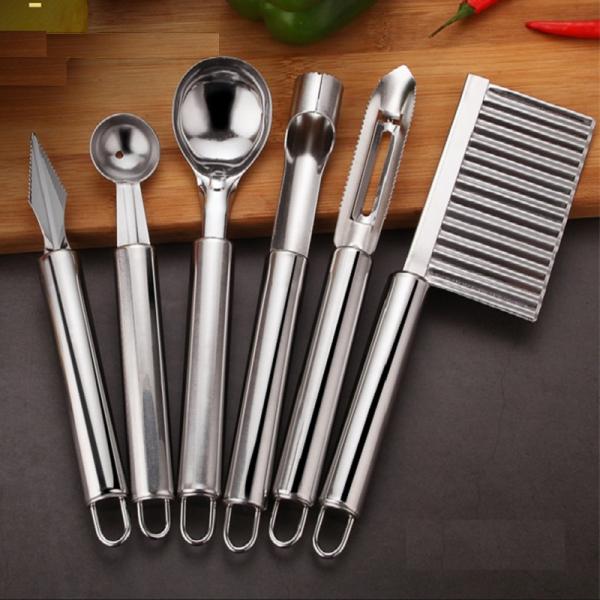Restaurant Kitchen Gadgets Set 6 Pieces Stainless Steel Multifunctional Fruit Tools