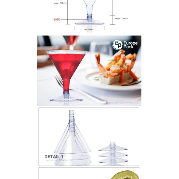 Wholesale disposable PS plastic 138ml cocktail cup for party wedding
