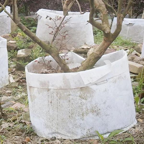 Customize  Hot Selling non woven fabric Biodegradable plant bag  breathable flet tree grow bag large nursery  bag with handle