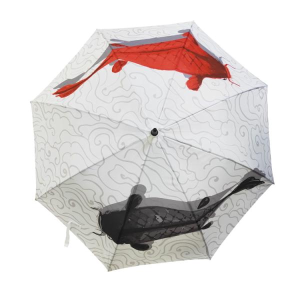 Guarda-chuva grande à prova de vento de peixe 62/68/72 polegadas com dossel duplo ventilado