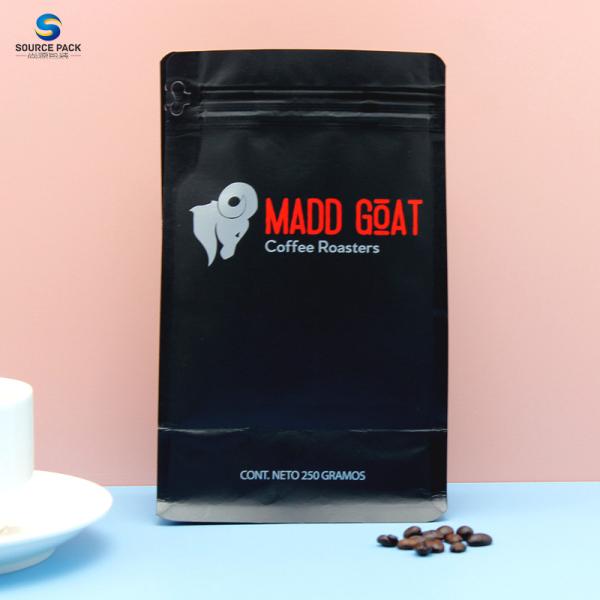 Roasted Coffee Beans Packaging Bags Plastic Foil Coffee Bags With Valve And Zipper