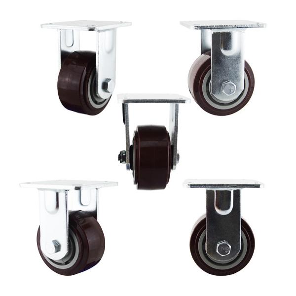 PU 4 Inch Replacement 440LBS PP Core Heavy Duty Rigid Casters